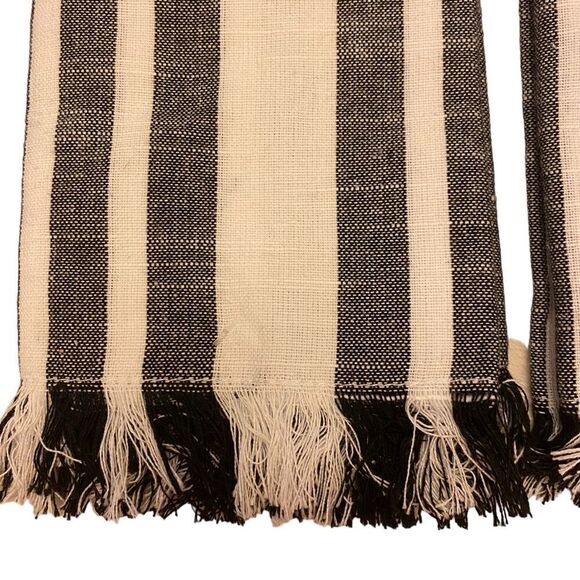 Lintex Home Collection Black and White Striped Cotton Cloth Napkins 2 sets of 2 - Picture 6 of 8